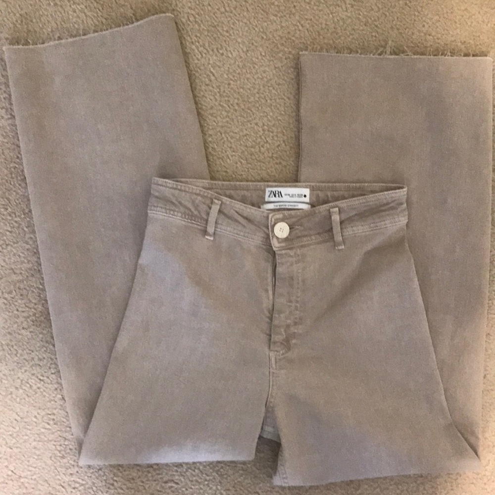 Stone zara wide leg jeans